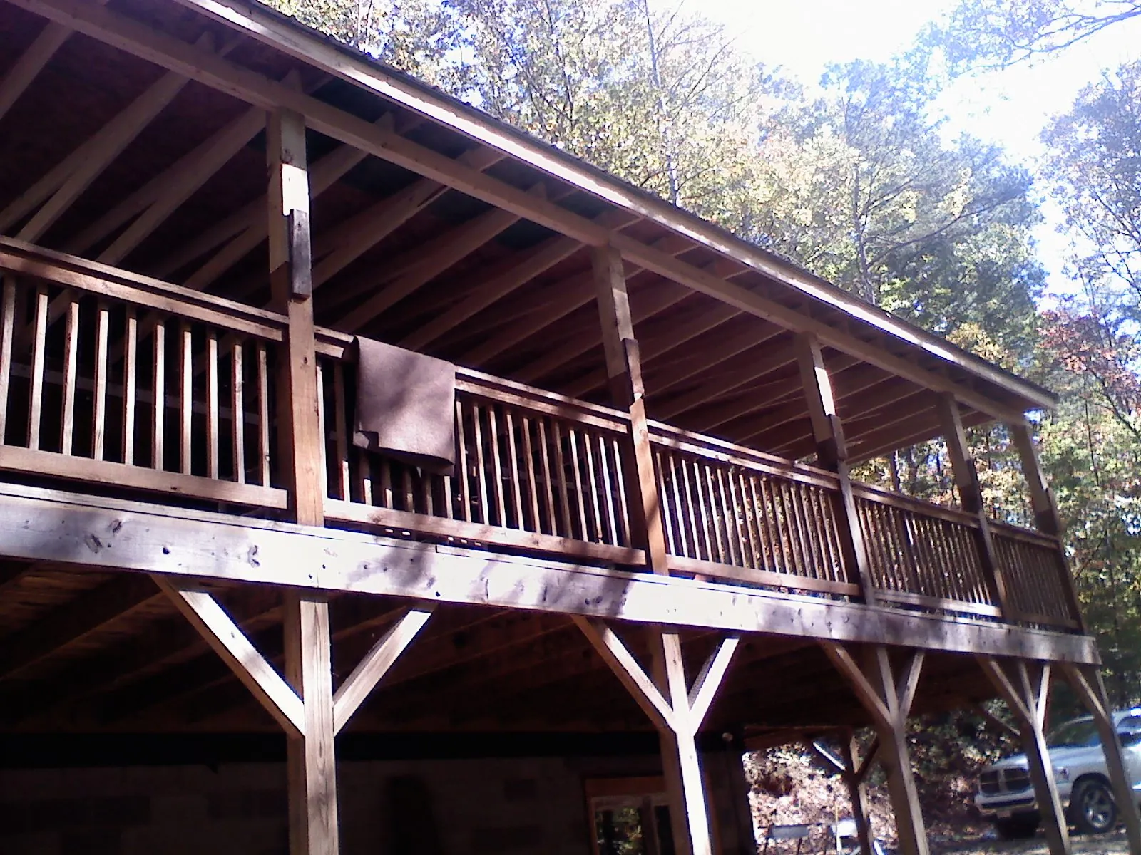 Timber framing under a new elevated porch and deck — Roof Leak Repair in Represa by Roofing Brothers